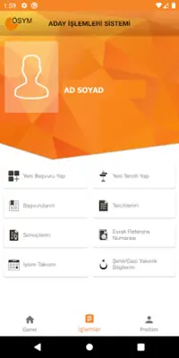 ÖSYM Aday İşlemleri Sistemi android App screenshot 0